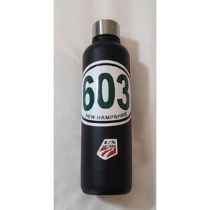 Mainstays 17oz Reusable Stainless Steel Water Bottle Black Skiing & NH Stickers
